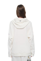 TWIN ZODIAC WAFFLE ZIP-UP HOODIE (WHITE)