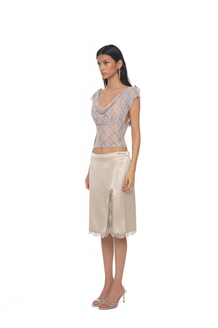 LACE BUTTON TOP (LIGHT GREY)