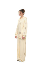 ZODIAC 02 HOTFIX WAFFLE ZIP-UP HOODIE (CREAM) - 2
