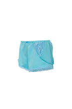 ASYMMETRIC LACE TRIM SLIP SHORTS (BLUE)
