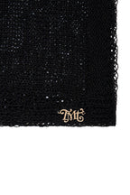 SHEER LINEN KNIT SHAWL (BLACK)