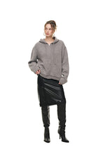 HEAVY KNIT ZIP-UP HOODIE (MELANGE GRAY)