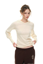 SHEER SLIM-FIT HOODIE (IVORY)
