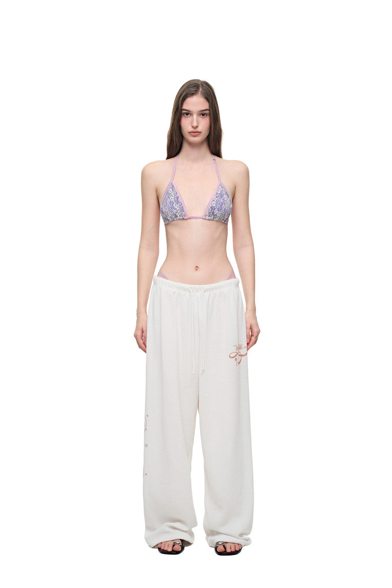 TWIN ZODIAC WAFFLE PANTS (WHITE)