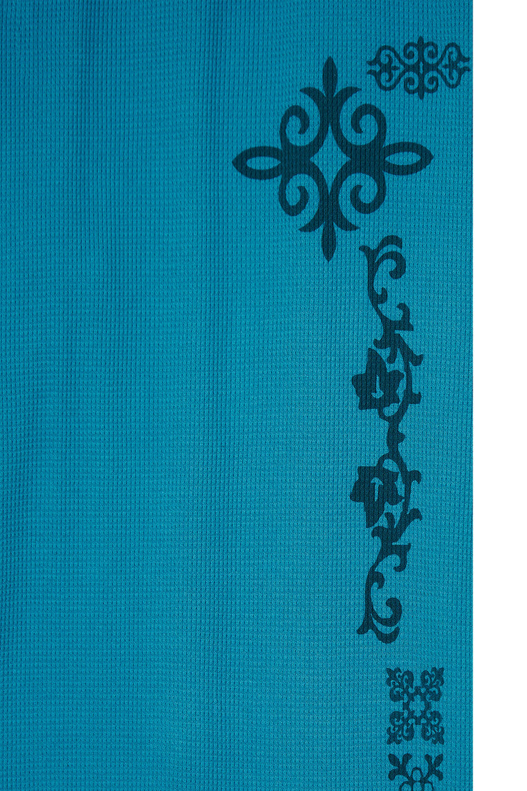 LEO WAFFLE PANTS (TEAL)