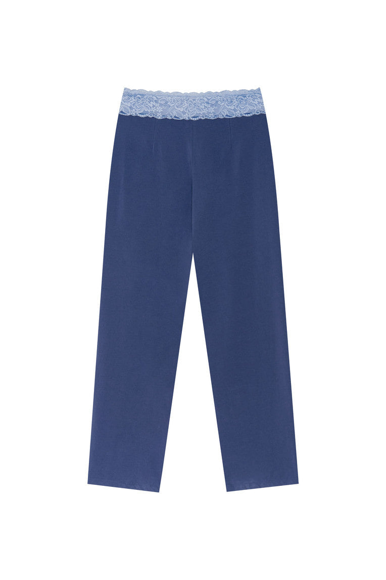 LACE POINT LOOSE-FIT PANTS (BLUE)