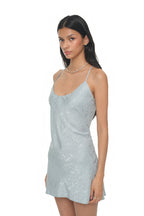 OPEN BACK MINI SLIP DRESS (LIGHT BLUE)