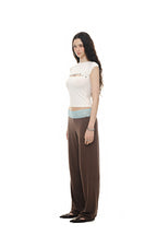 LACE POINT LOOSE-FIT PANTS (BROWN)
