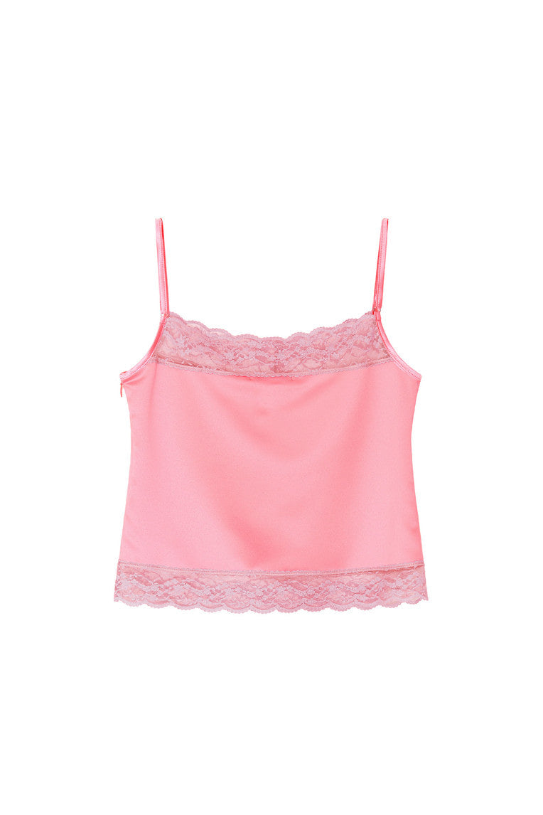 LACE TRIM SLIP CAMISOLE (PINK)