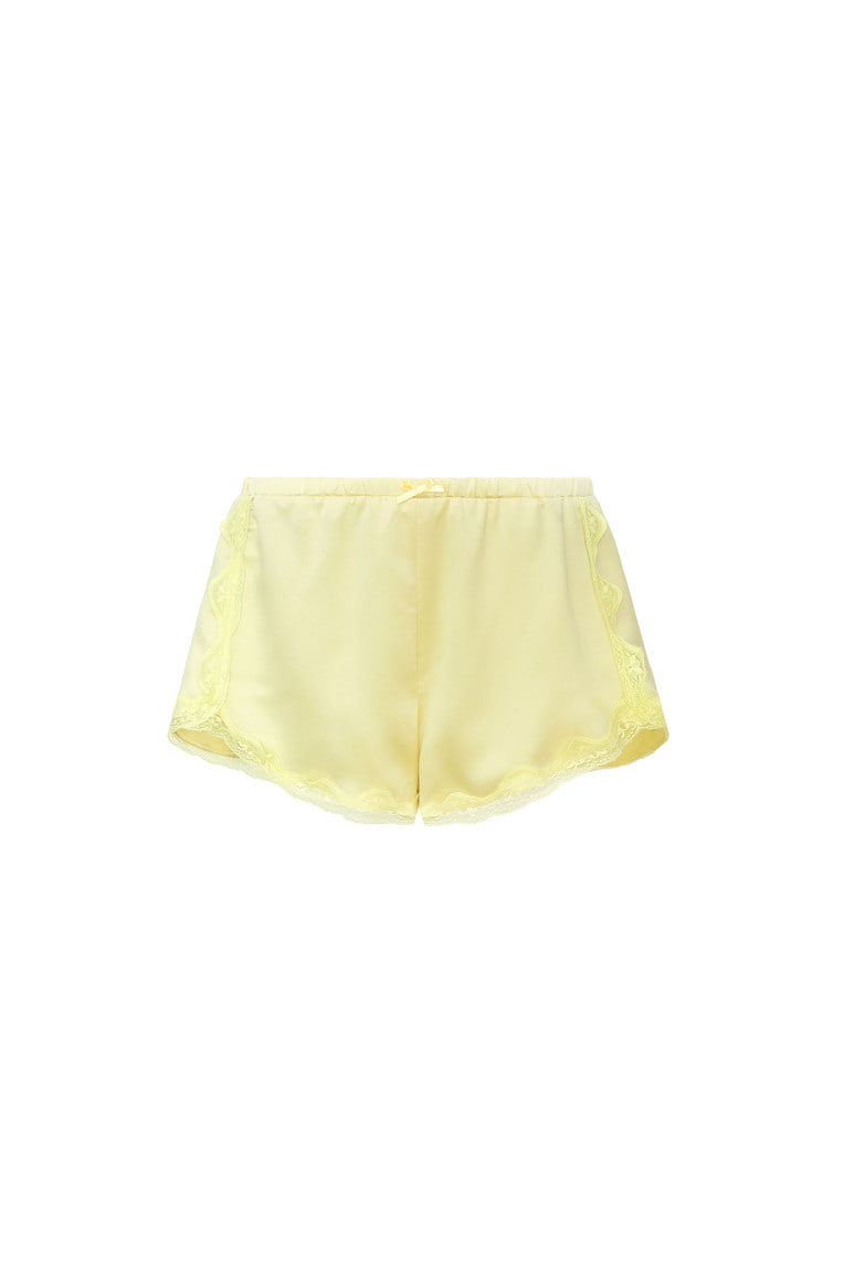 LACE TRIM SLIP SHORTS (YELLOW)