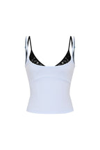 BRA-LAYERED SLEEVELESS TOP (LACE/LIGHT BLUE)