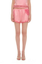 ASYMMETRIC LACE TRIM SLIP SHORTS (PINK)