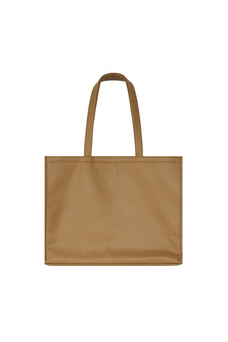 FAUX LEATHER 02 TOTE BAG (BEIGE)