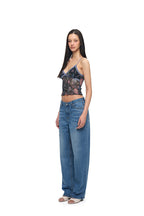 [Ships June 5] METALLIC FLORAL 03 LACE CAMI TOP (NAVY)