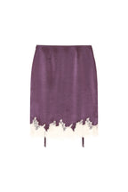 LACE TRIM GARTER MIDI SKIRT (PURPLE)