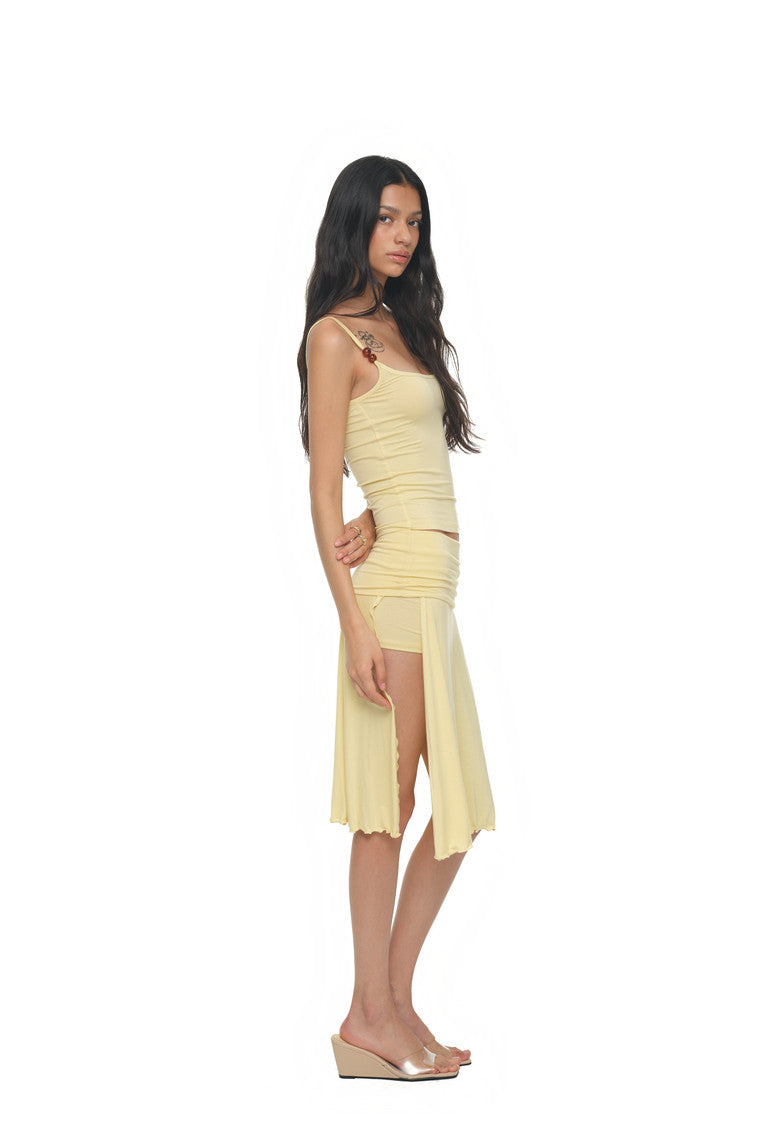 SLIT MIDI SKIRT PANTS (BUTTER)