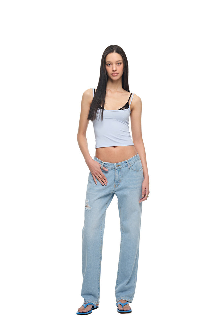 SLIM STRAIGHT-FIT JEANS (LIGHT BLUE)