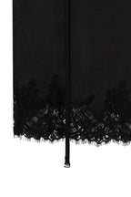 LACE TRIM GARTER MIDI SKIRT (BLACK)