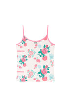 ROSE STENCIL SLEEVELESS TOP (RED)
