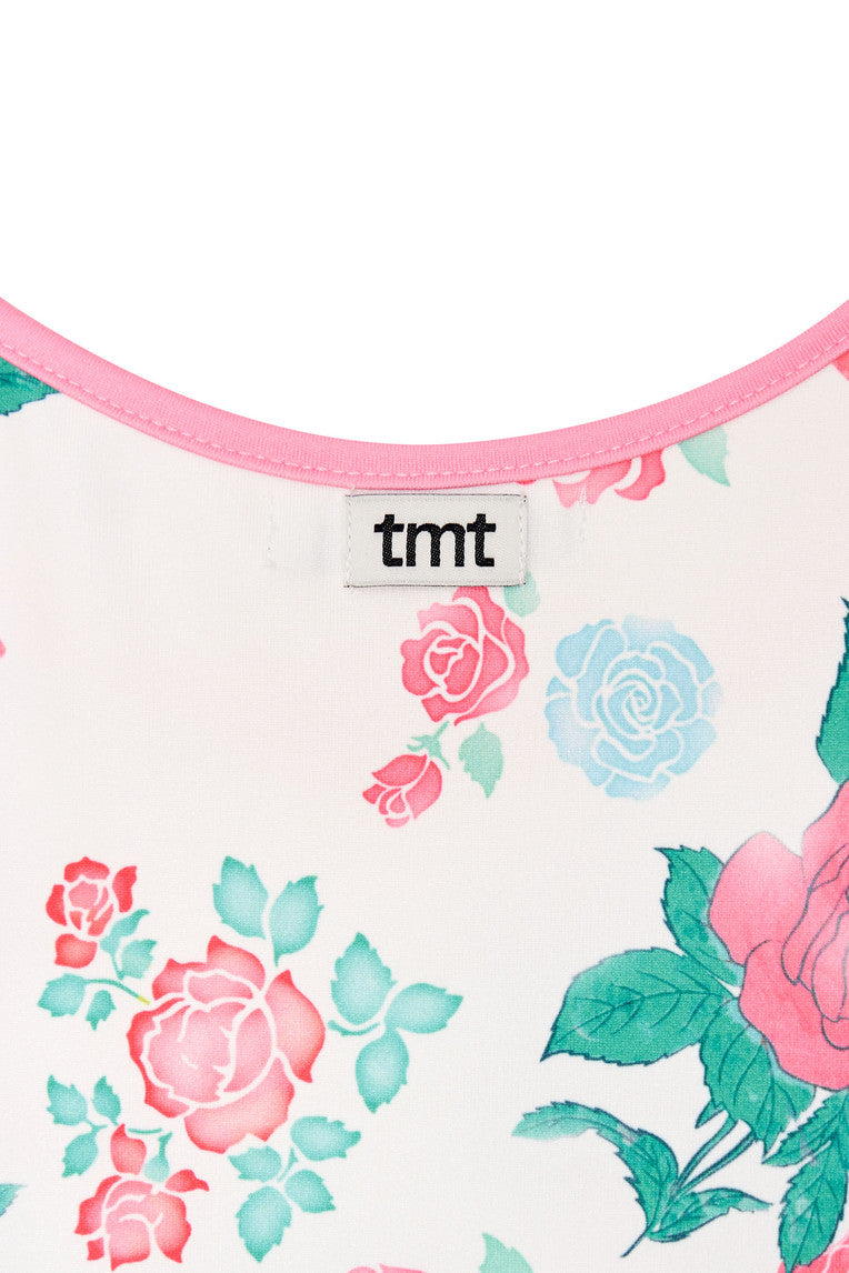 ROSE STENCIL SLEEVELESS TOP (RED)