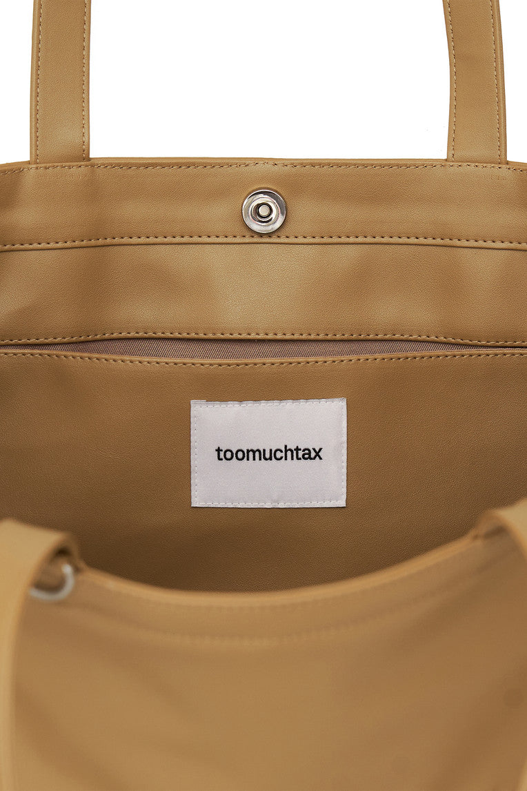 FAUX LEATHER 02 TOTE BAG (BEIGE)