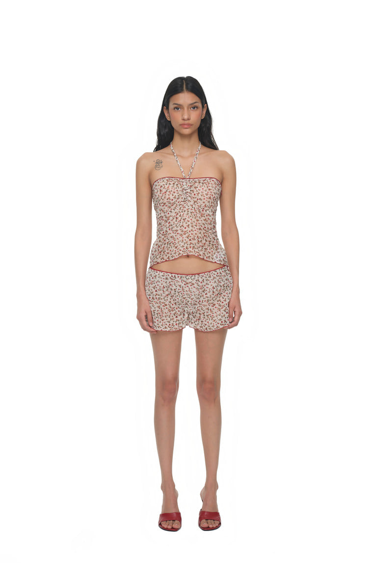 FLORAL MICRO SHORTS (IVORY)
