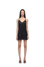 FLORAL HOTFIX MINI SLIP DRESS (BLACK)