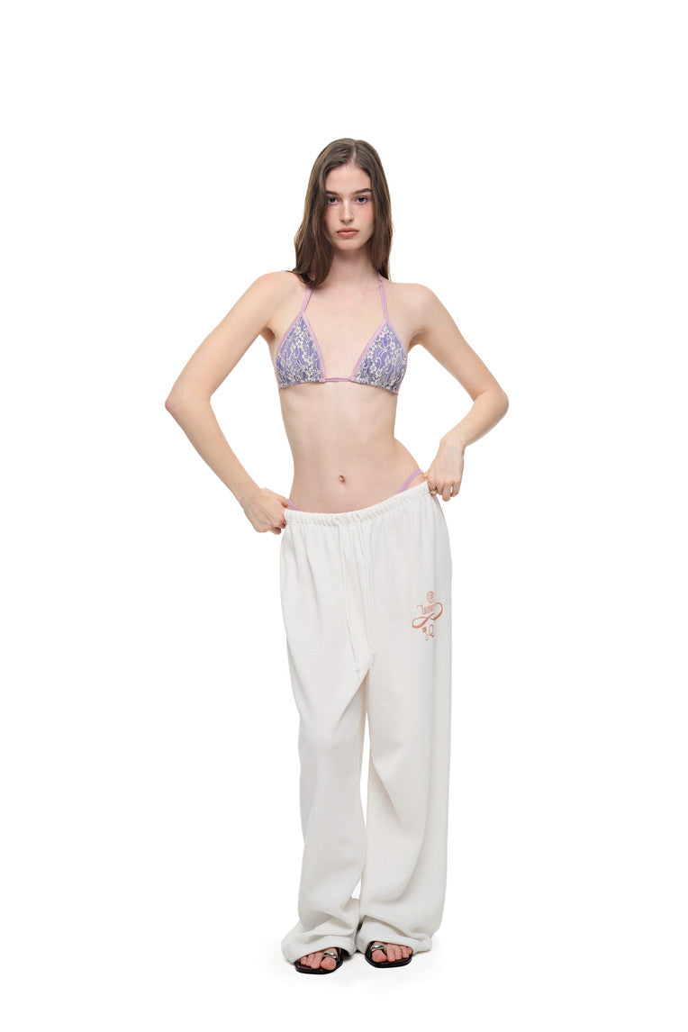 TWIN ZODIAC WAFFLE PANTS (WHITE)