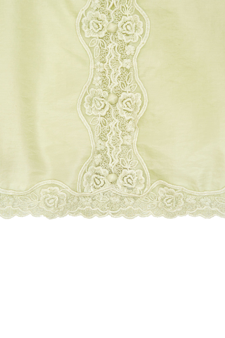 LACE SLIP SLEEVELESS TOP (LIGHT GREEN)