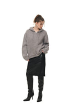 HEAVY KNIT ZIP-UP HOODIE (MELANGE GRAY)