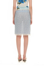 LACE POINT SPARKLE MIDI SKIRT (LIGHT BLUE)