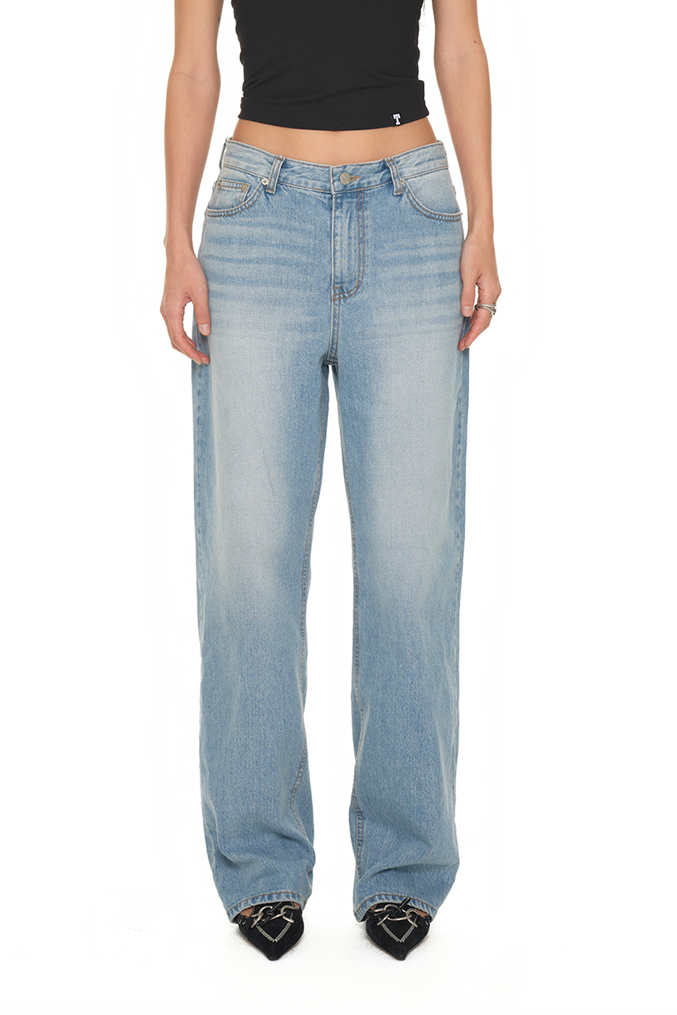 LOW RISE LOOSE-FIT JEANS (LIGHT BLUE)