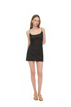 SPAGHETTI STRAP LACE MINI DRESS (BLACK)