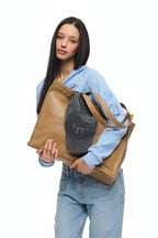 FAUX LEATHER 02 TOTE BAG (BEIGE)