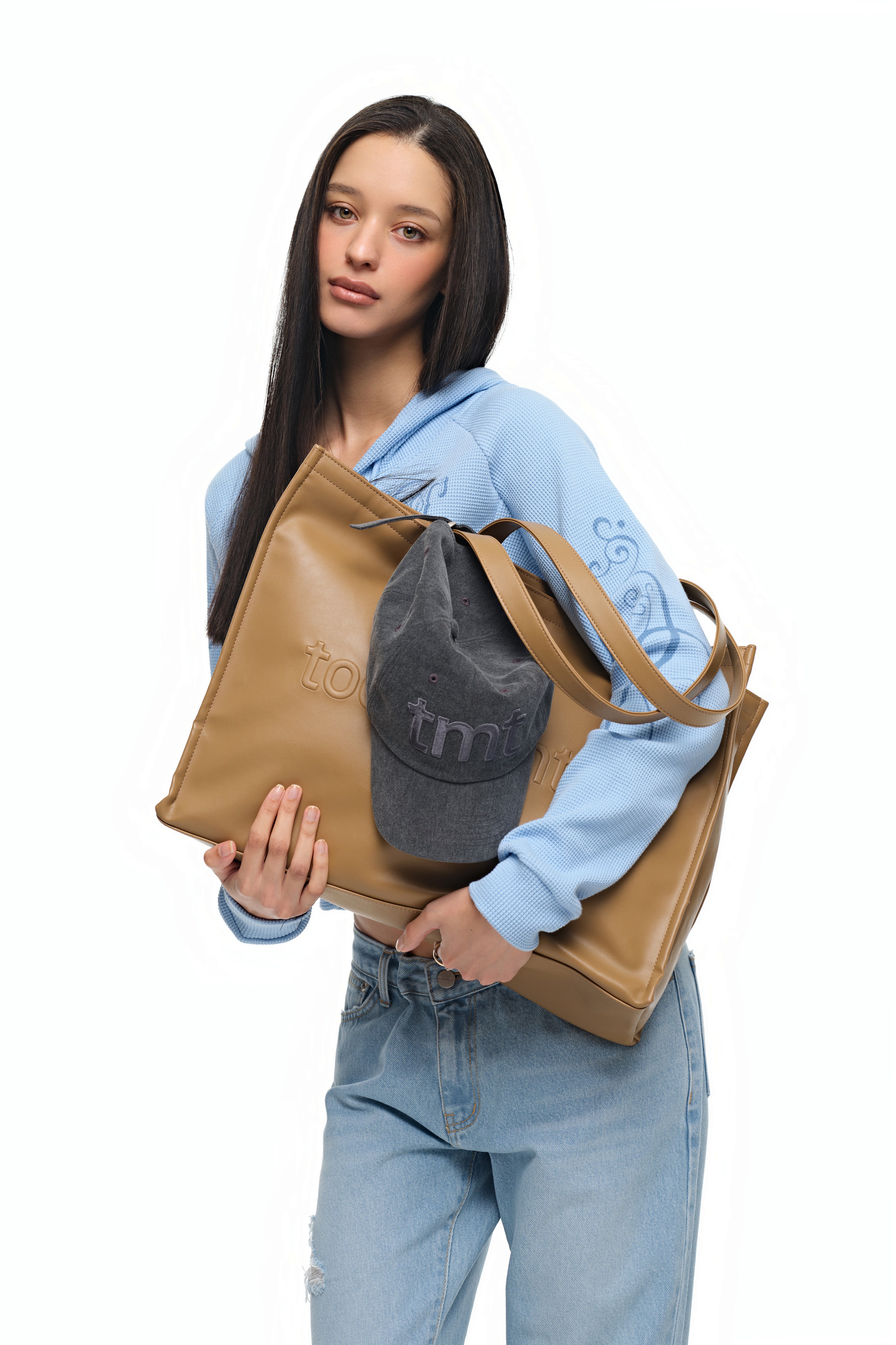 FAUX LEATHER 02 TOTE BAG (BEIGE)