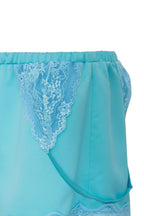 ASYMMETRIC LACE TRIM SLIP SHORTS (BLUE)