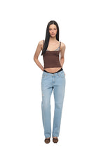 BRA-LAYERED SLEEVELESS TOP (LEOPARD/BROWN)