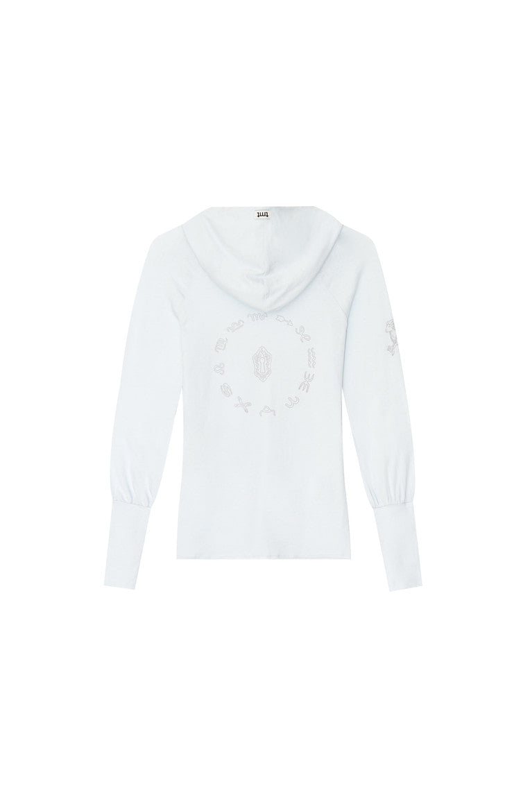 SHEER SLIM-FIT HOODIE (LIGHT BLUE)