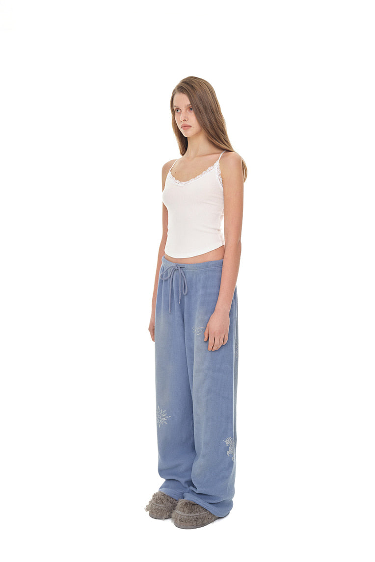 ZODIAC HOTFIX WAFFLE PANTS (WASHED BLUE)