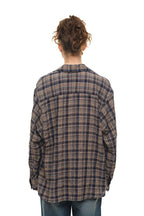PLAID OVERSIZED SHIRT (NAVY)