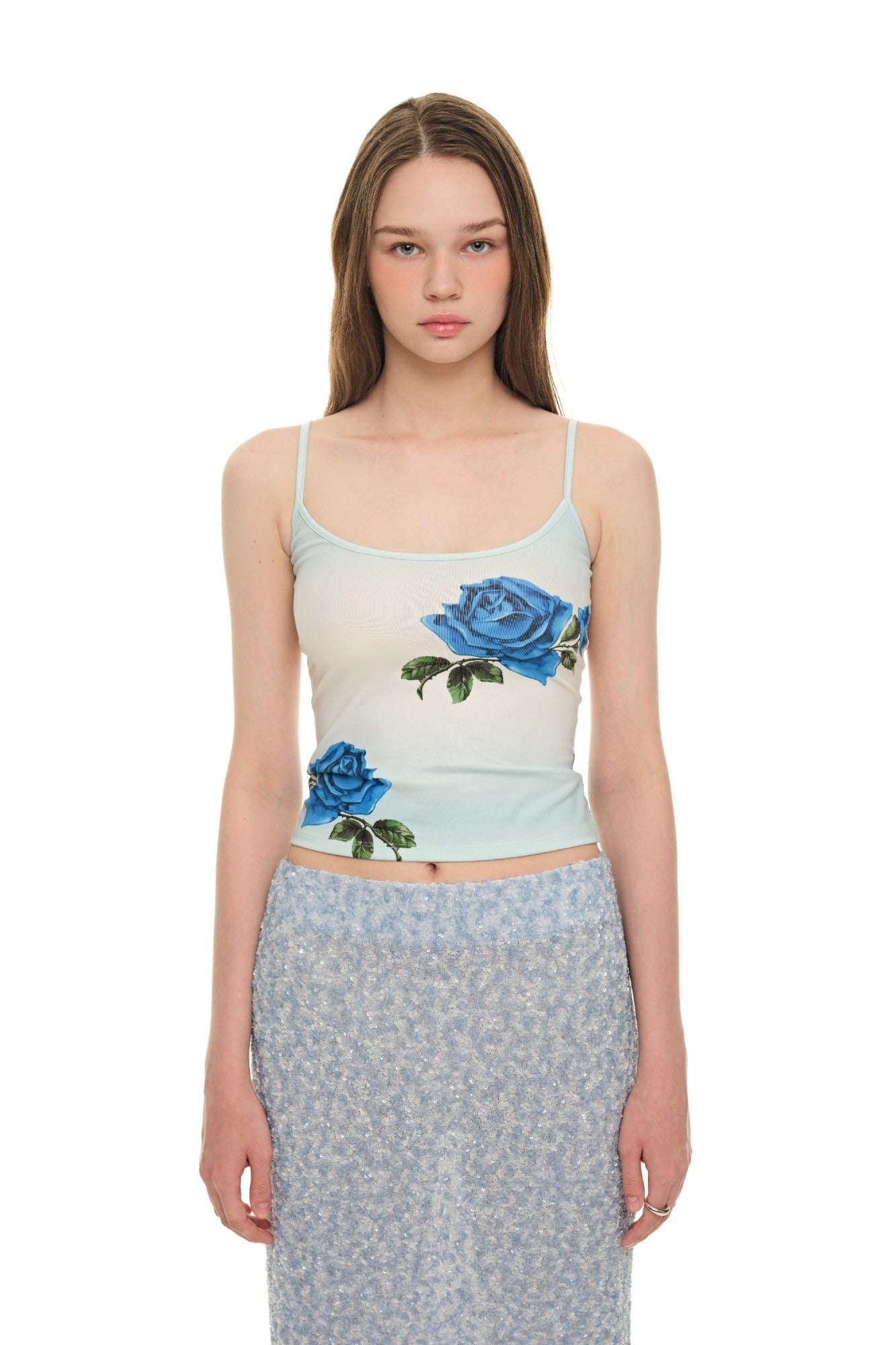 ROSE SLEEVELESS TOP (BLUE)