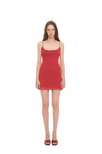 SPAGHETTI STRAP LACE MINI DRESS (RED)