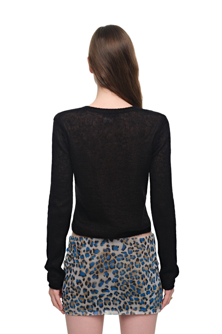 MOHAIR SLIM-FIT CARDIGAN (BLACK)