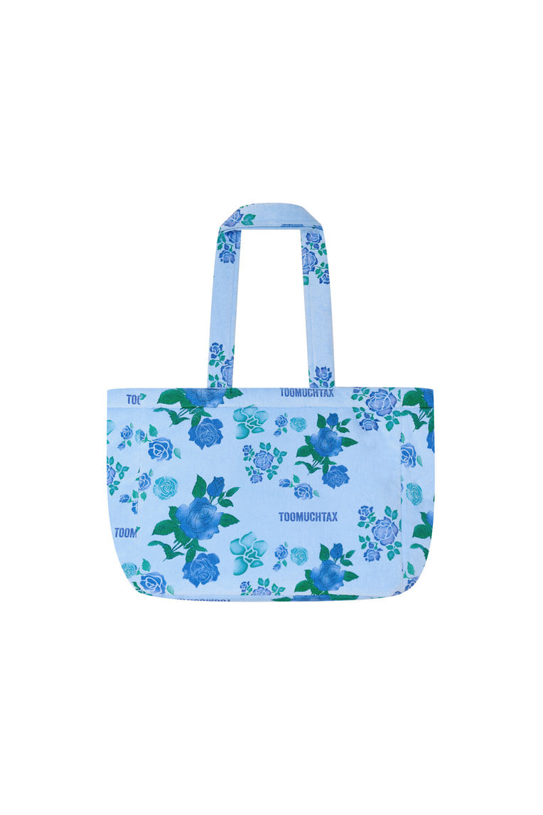 ROSE STENCIL TERRY BAG (BLUE)
