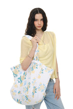 ROSE STENCIL TERRY BAG (WHITE)