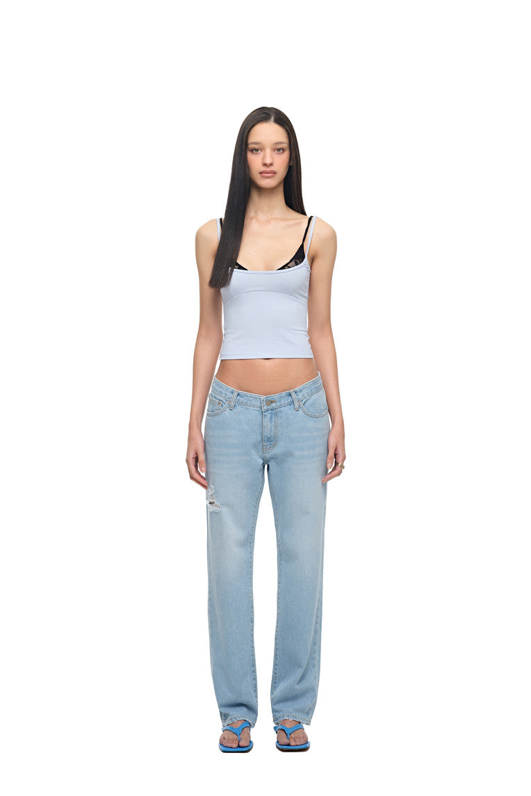 SLIM STRAIGHT-FIT JEANS (LIGHT BLUE)