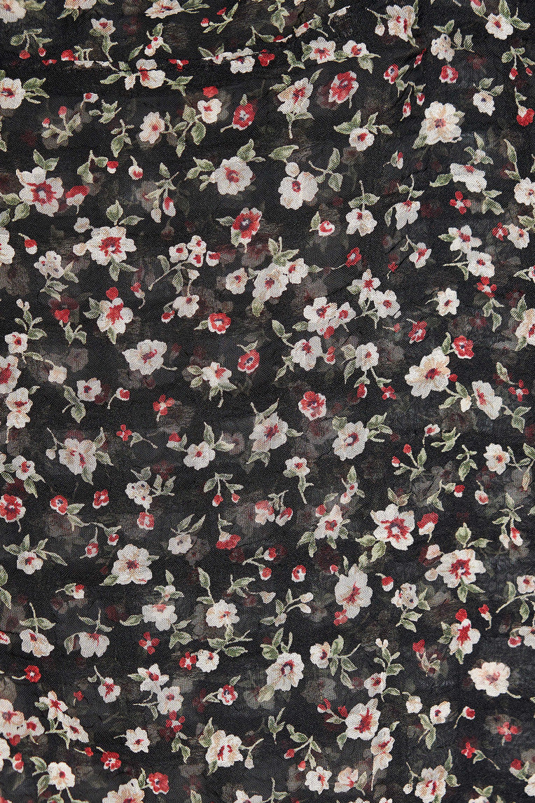 FLORAL HALTER TANK TOP (BLACK)