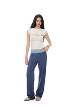 LACE POINT LOOSE-FIT PANTS (BLUE)