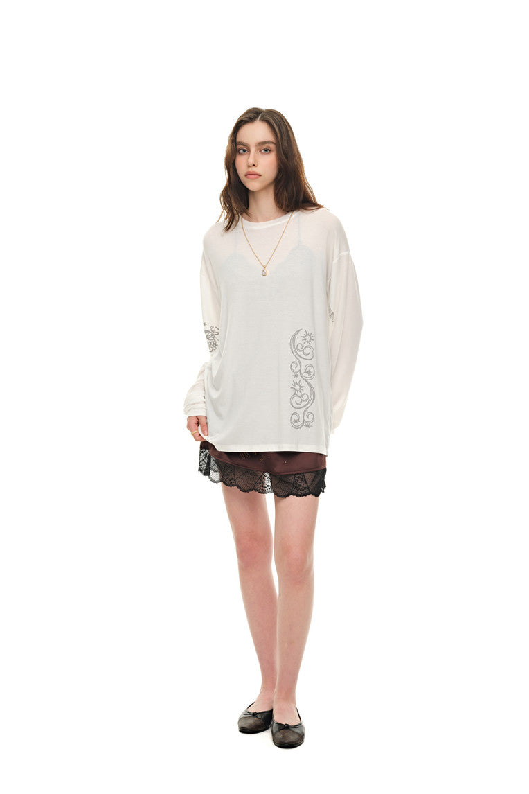 ZODIAC LONG SLEEVE T-SHIRT (WHITE)