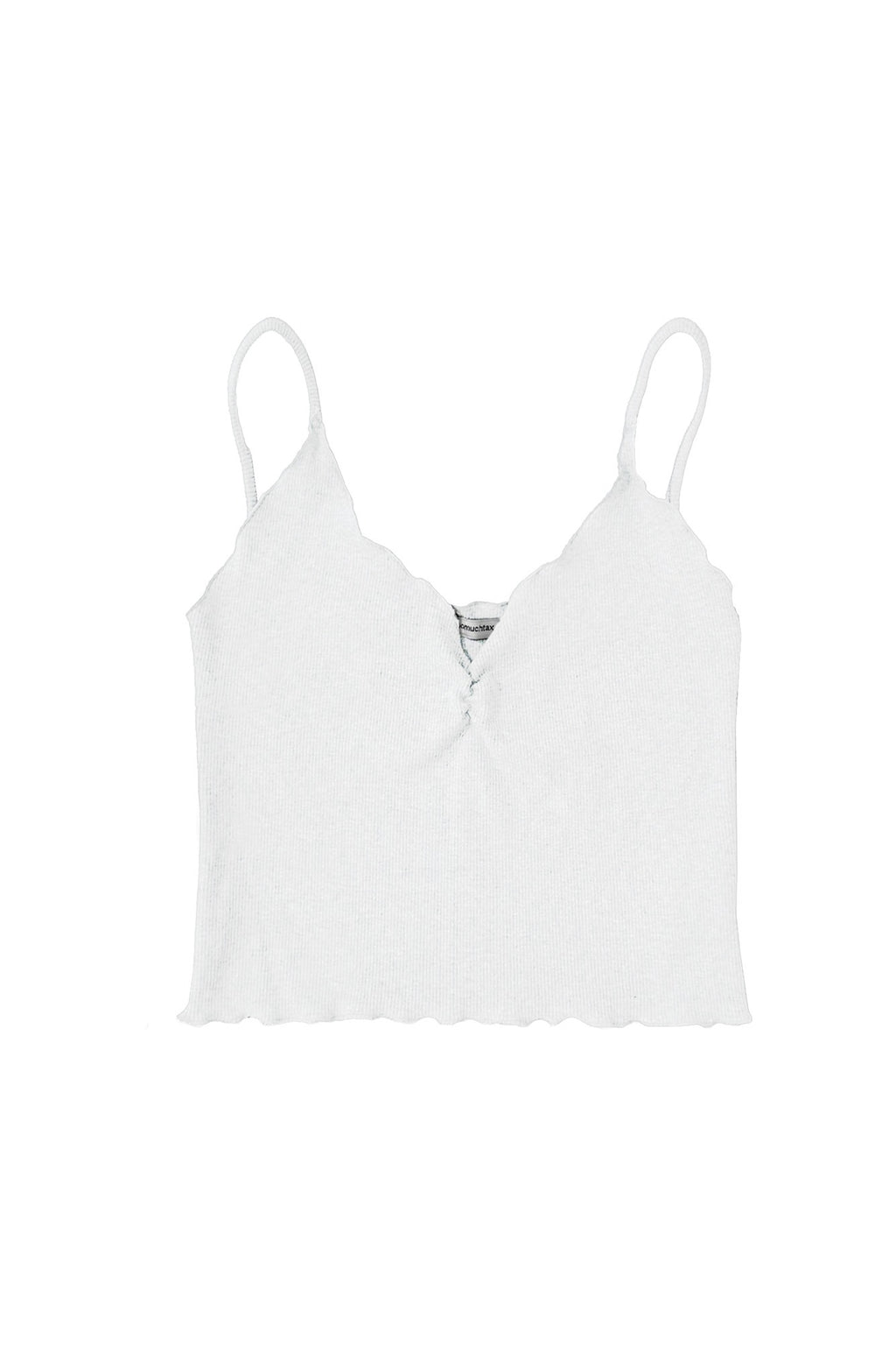 V-NECK RIBBED TANK TOP (WHITE)